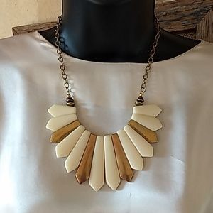 Cream and gold statement necklace